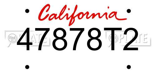47878T2 California License Plate