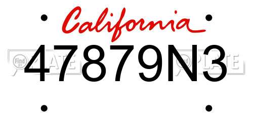 47879N3 California License Plate