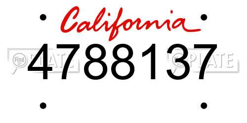 4788137 California License Plate