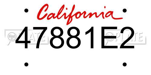 47881E2 California License Plate