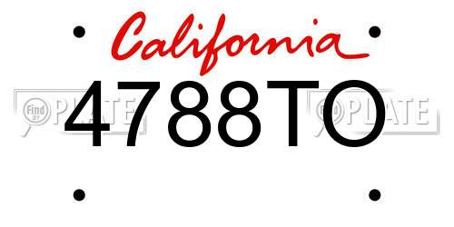 4788TO California License Plate