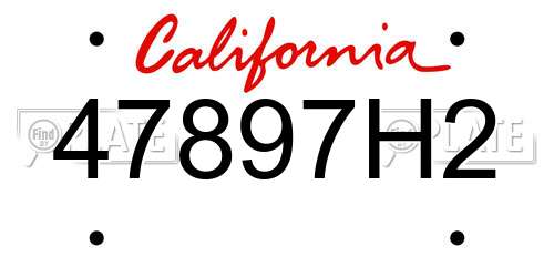 47897H2 California License Plate