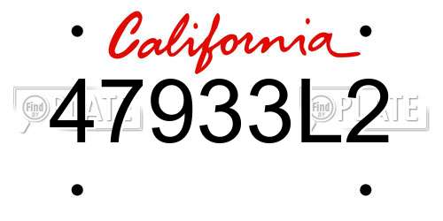 47933L2 California License Plate