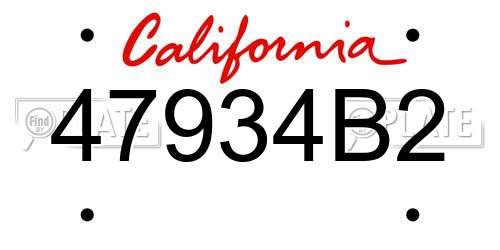 47934B2 California License Plate