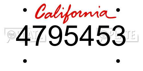 4795453 California License Plate