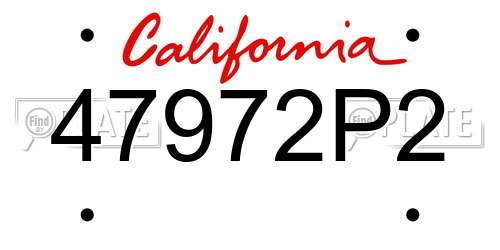 47972P2 California License Plate