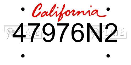 47976N2 California License Plate
