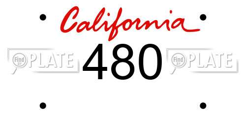 480 California License Plate