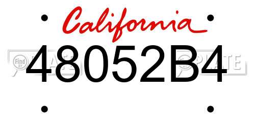 48052B4 California License Plate