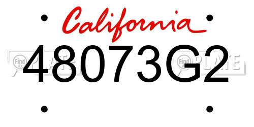 48073G2 California License Plate