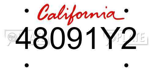 48091Y2 California License Plate