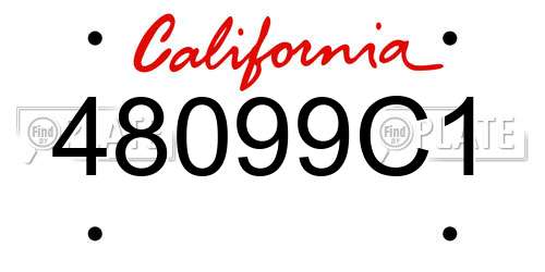48099C1 California License Plate