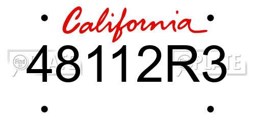 48112R3 California License Plate
