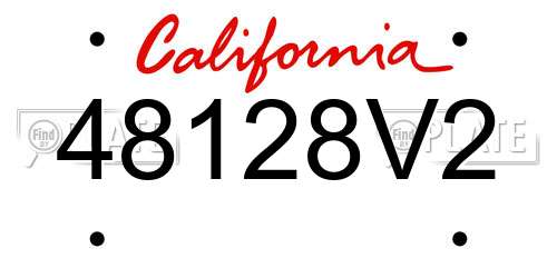 48128V2 California License Plate