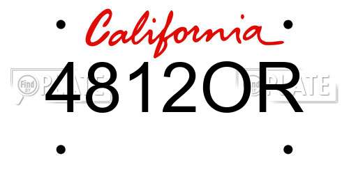 4812OR California License Plate