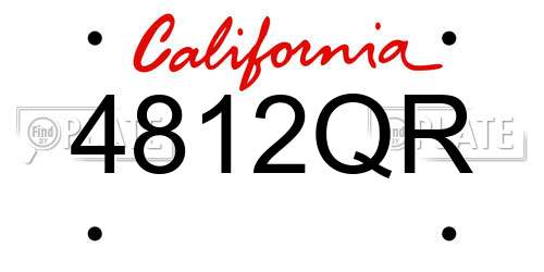 4812QR California License Plate