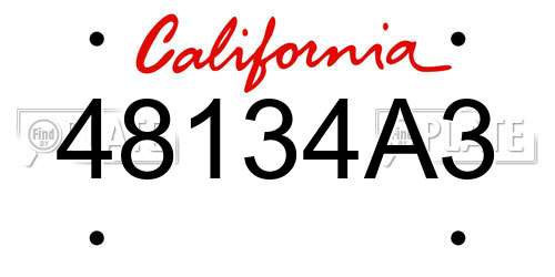 48134A3 California License Plate