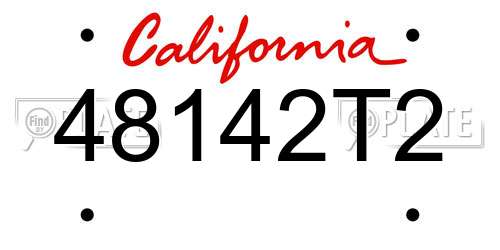 48142T2 California License Plate