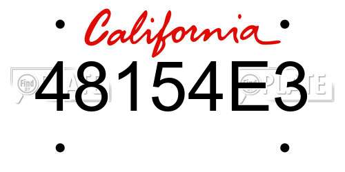 48154E3 California License Plate