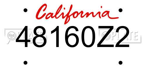 48160Z2 California License Plate