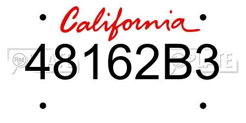 48162B3 California License Plate
