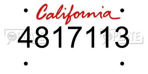 4817113 California License Plate