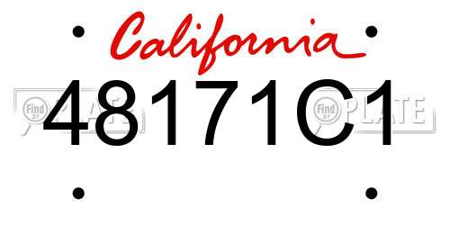 48171C1 California License Plate