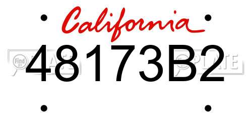 48173B2 California License Plate