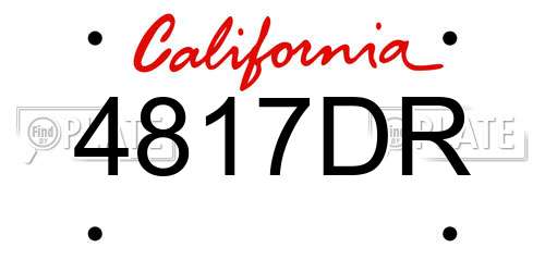 4817DR California License Plate
