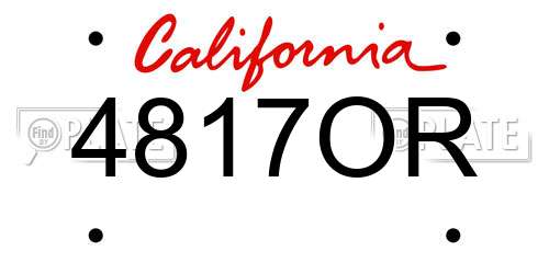 4817OR California License Plate