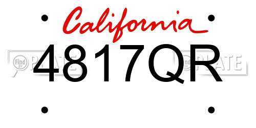 4817QR California License Plate