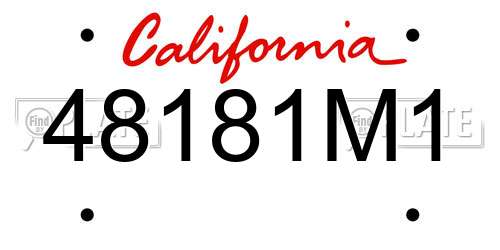 48181M1 California License Plate