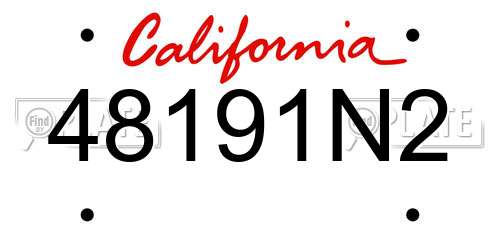 48191N2 California License Plate