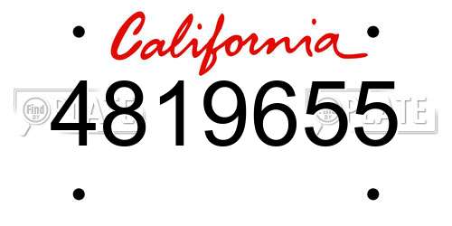 4819655 California License Plate
