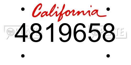 4819658 California License Plate