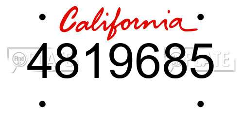 4819685 California License Plate
