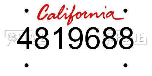 4819688 California License Plate