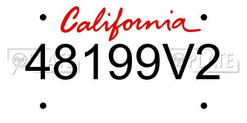 48199V2 California License Plate