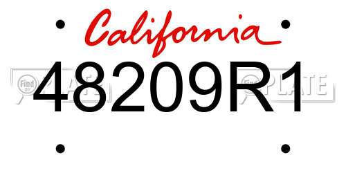 48209R1 California License Plate