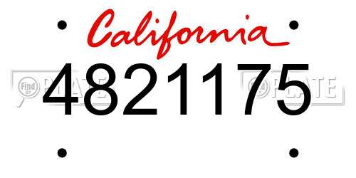 4821175 California License Plate