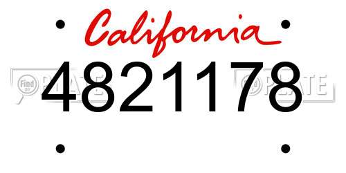 4821178 California License Plate