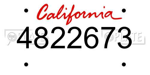 4822673 California License Plate
