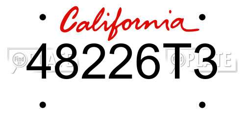 48226T3 California License Plate