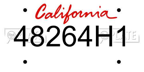 48264H1 California License Plate