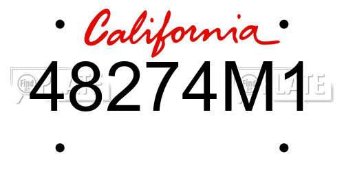 48274M1 California License Plate