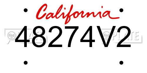 48274V2 California License Plate