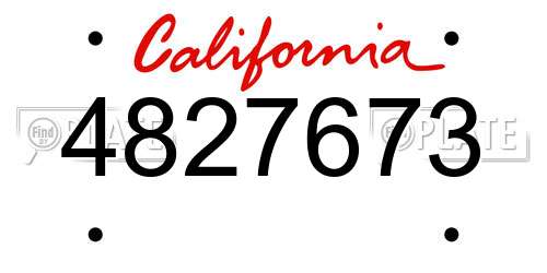 4827673 California License Plate