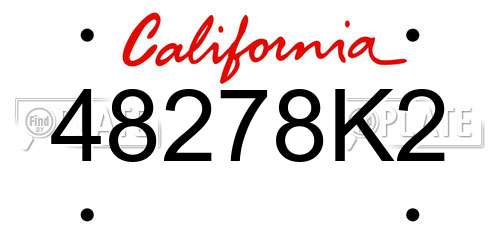 48278K2 California License Plate