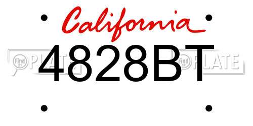 4828BT California License Plate