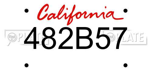 482B57 California License Plate